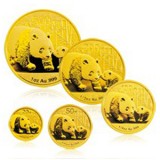 2011年熊猫金银纪念币金币5枚套装
