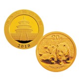 2010版熊猫金银纪念币1/20盎司金币
