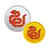2013年蛇年彩色金银币（1/10盎司金币+1盎司银币）