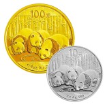 2013年熊猫金银币套装（1/4盎司金+1盎司银）