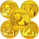 2015版熊猫5枚金币套装