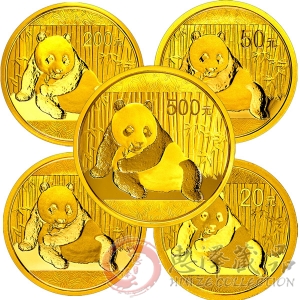 2015版熊猫5枚金币套装