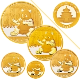 2017年熊猫金币5枚套装