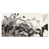 潘锡林<群鸟迎春>（248x129cm)