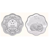 2019年己亥猪30克梅花形精制银质纪念币